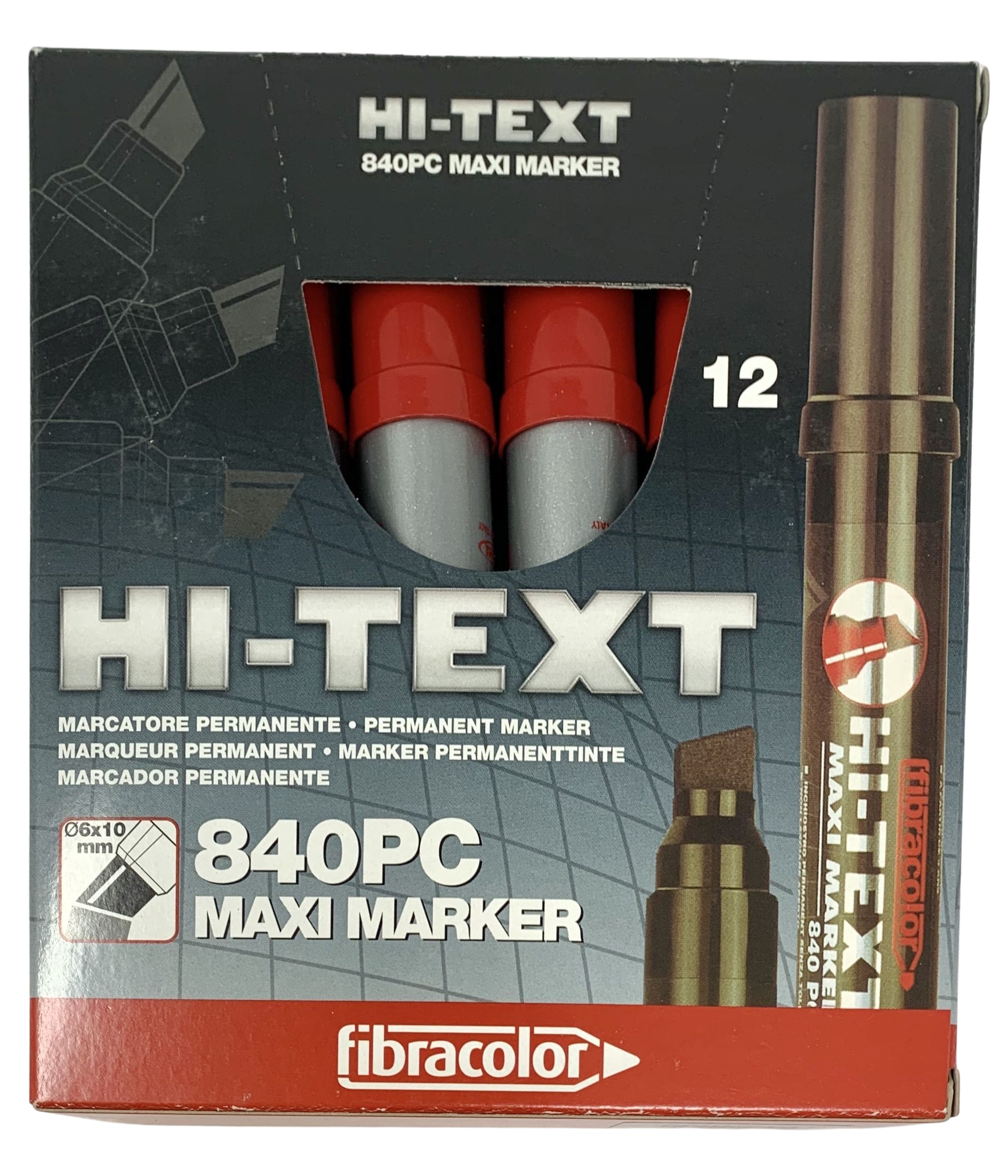 Rotulador tinta indeleble de secado rápido de color rojo punta de 14 mm - ref.371