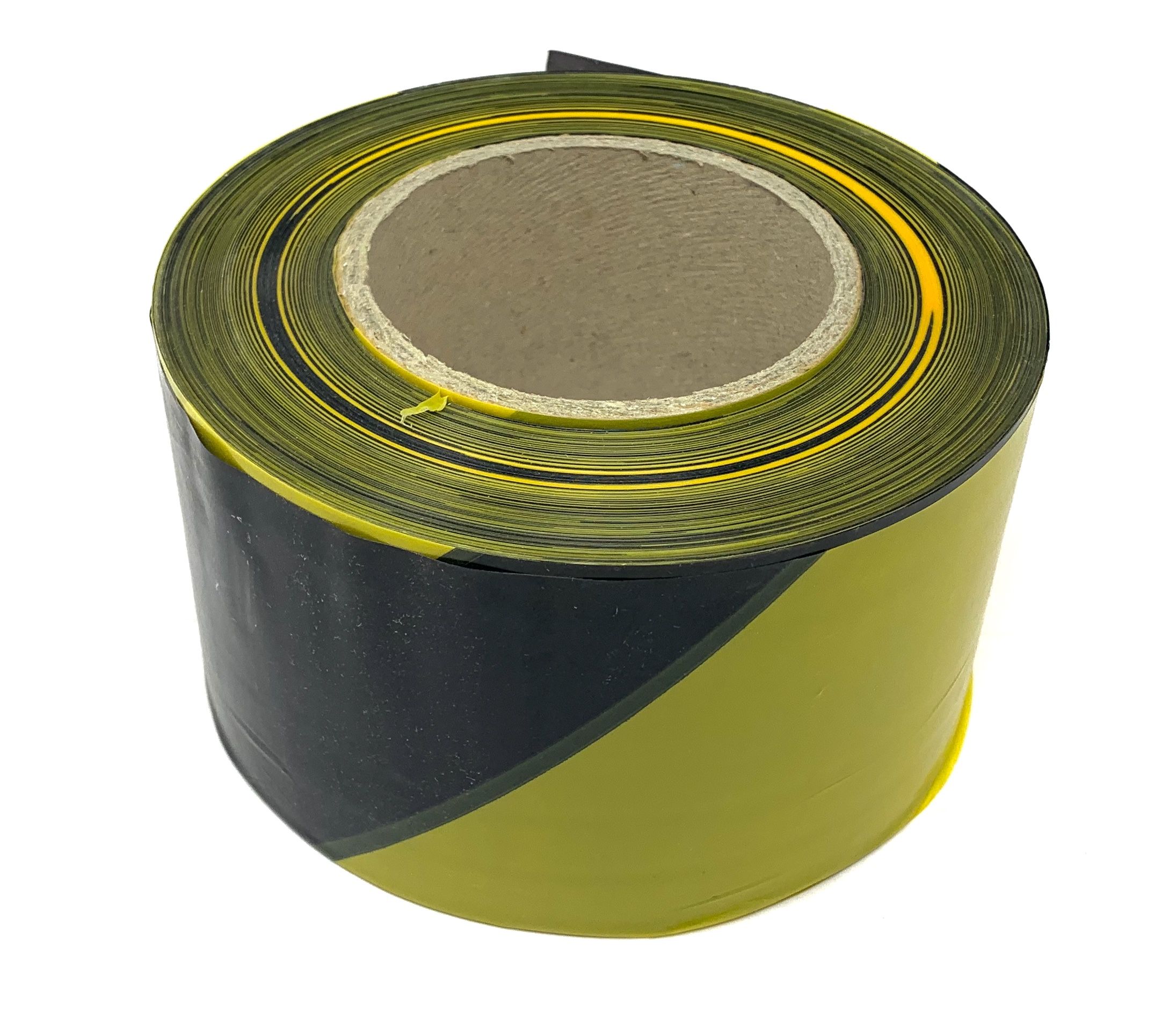 Cinta baliza de plastico amar/negro 200 m x 8 cm, espesor 0,06 mm