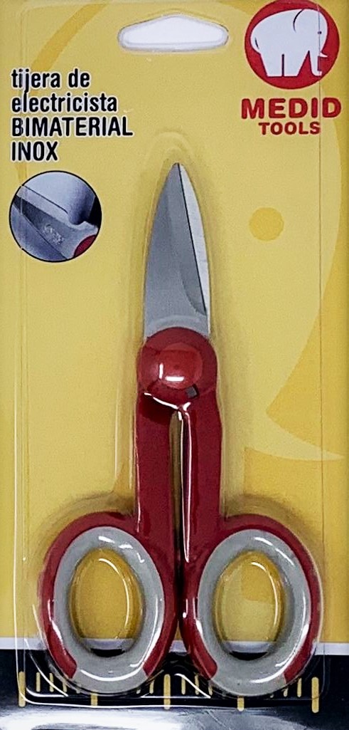 Tijera de electricista inoxidable mango bimaterial 145 mm