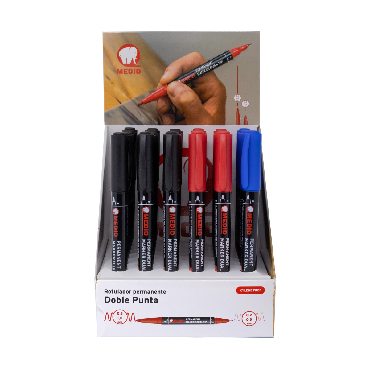 Expositor 48 marcadores doble punta MEDID – Surtido mixto