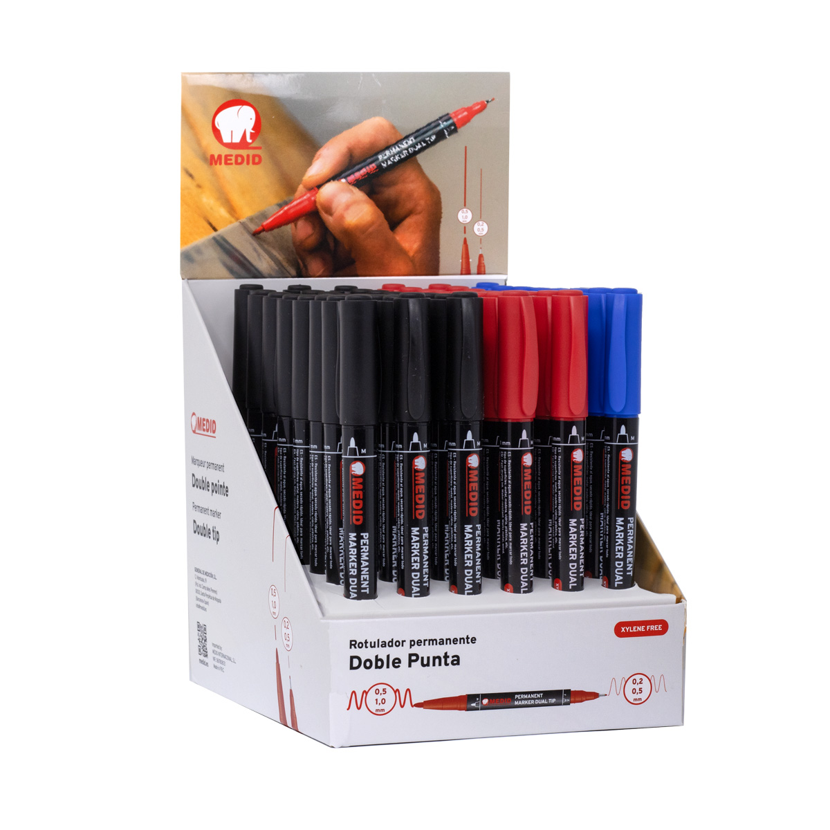 Expositor 48 marcadores doble punta MEDID – Surtido mixto