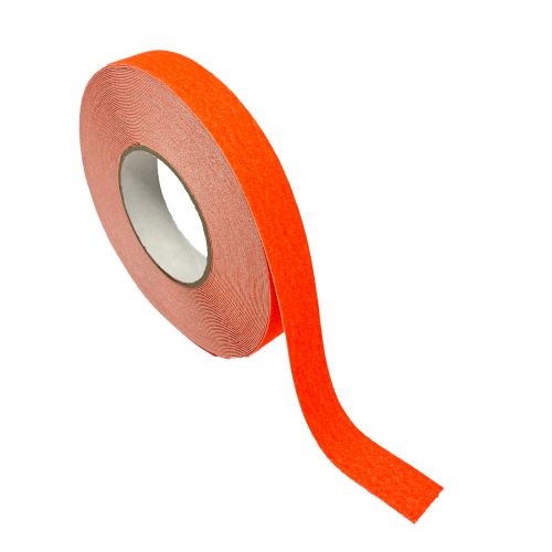 Cinta fluorescente de color naranja antideslizante 25 mm x 18 mm