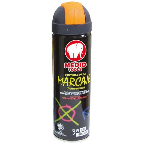Spray de pintura fluorescente de color naranja
