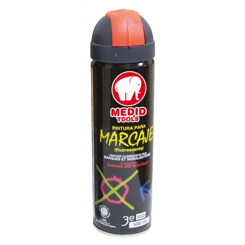 Spray de pintura fluorescente de color rojo