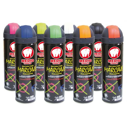Spray de pintura fluorescente de color fucsia