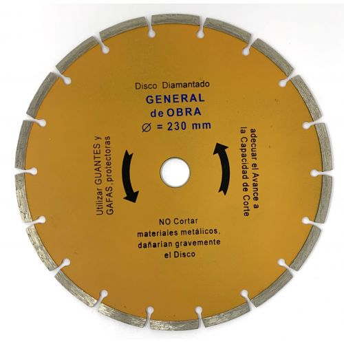Disco segmentado general de obra diámetro 230 mm