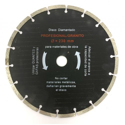 Disco segmentado profesional para granito diámetro 230 mm