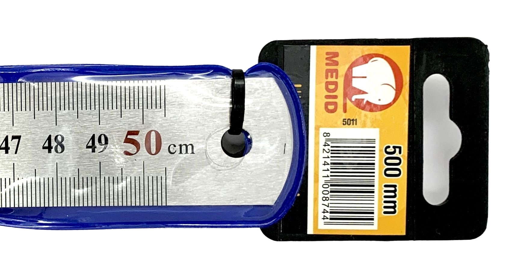 Regla semi-rígida mate de acero inoxidable 500 x 27 x 0,8 mm