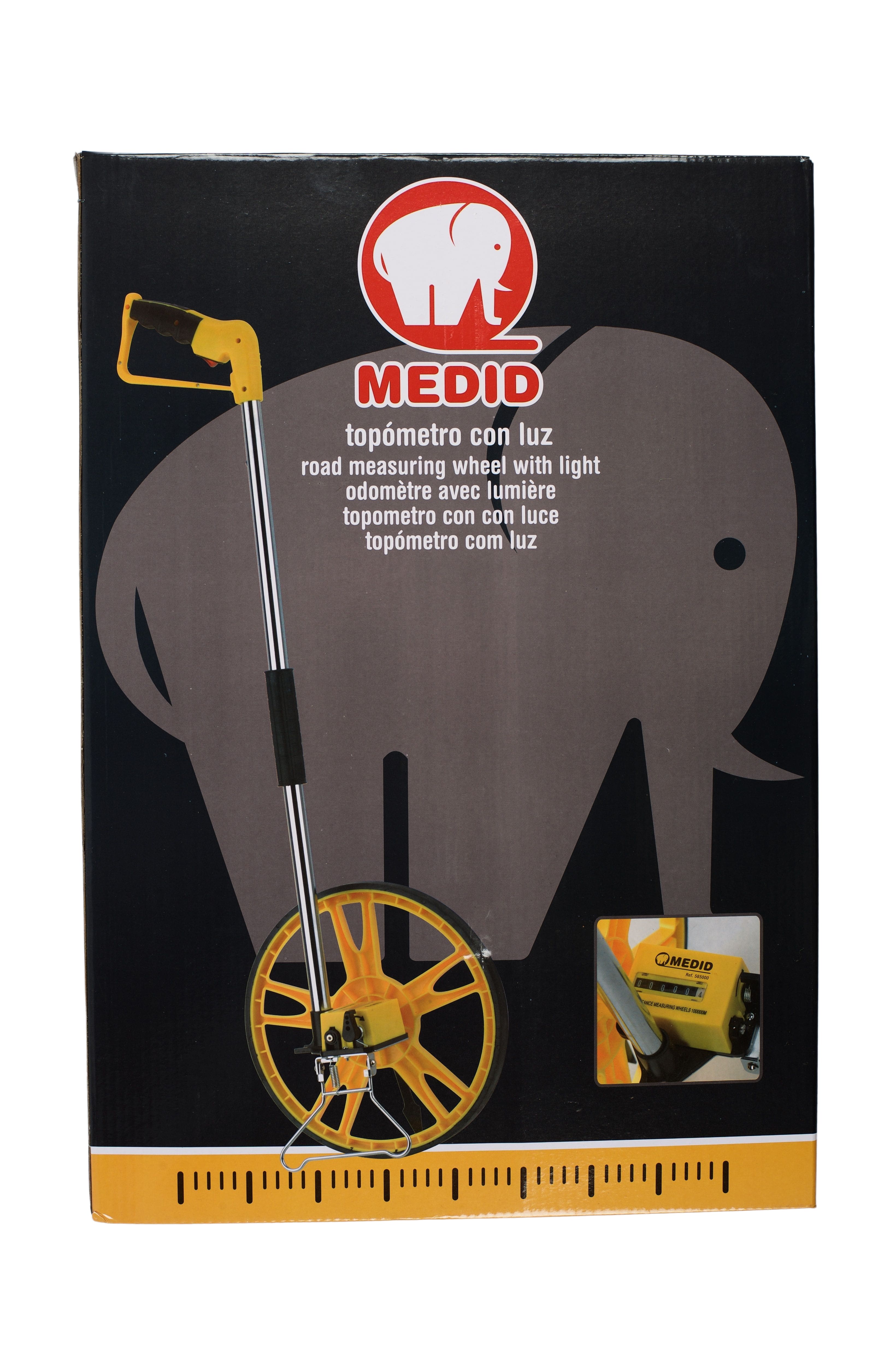 Topómetro con luz, llanta ABS, medición hasta 10.000 metros - ref.585000