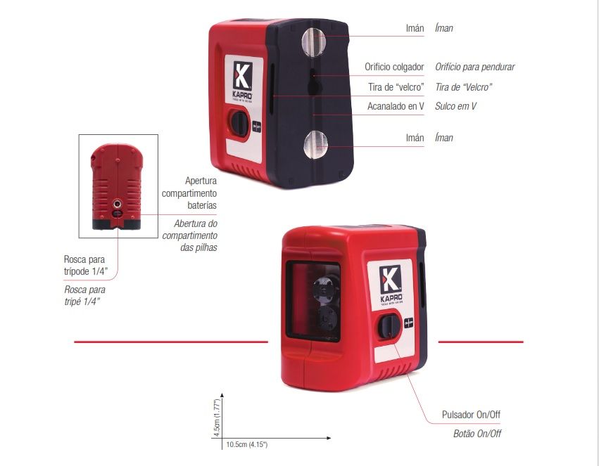 KAPRO - Mini nivel láser rojo PROLASER + trípode