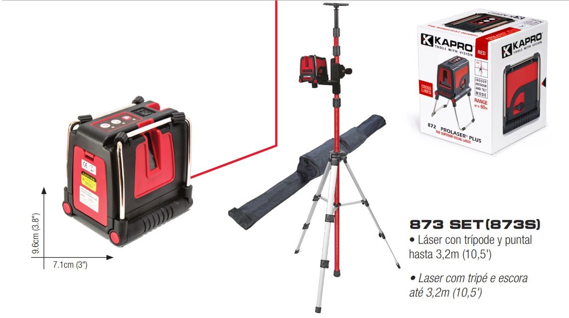 Láser de 3 líneas + trípode, rayo de color rojo - ref.58730