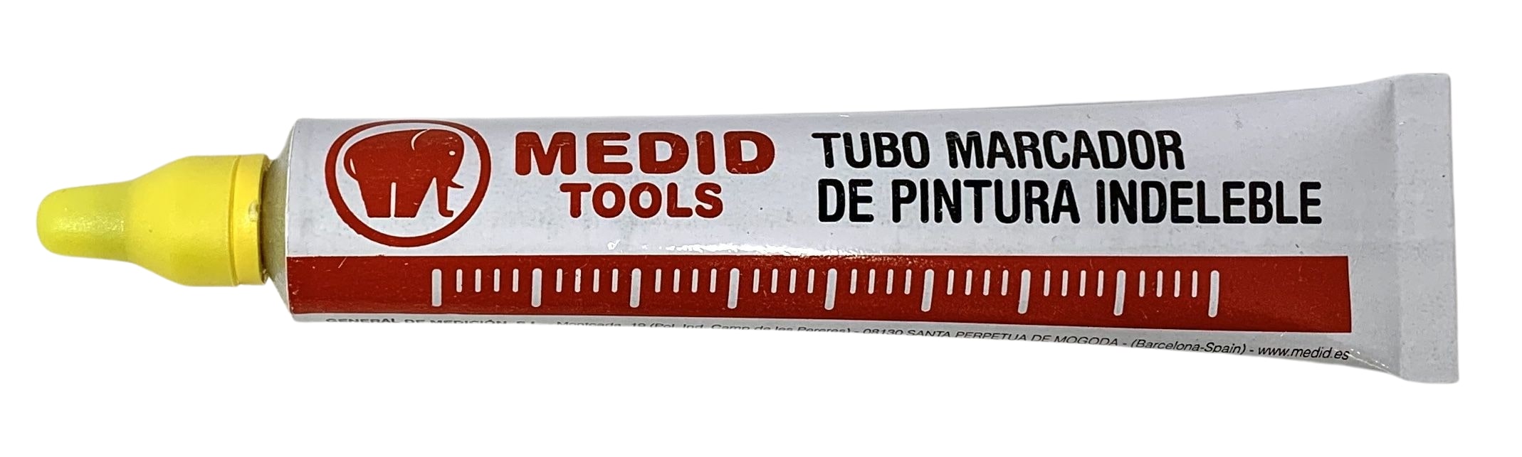Tubo marcador de pintura indeleble de color amarillo - ref.595