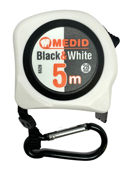 Flexómetro MEDID Black &amp; White 5 m x 28 mm- ref 6528