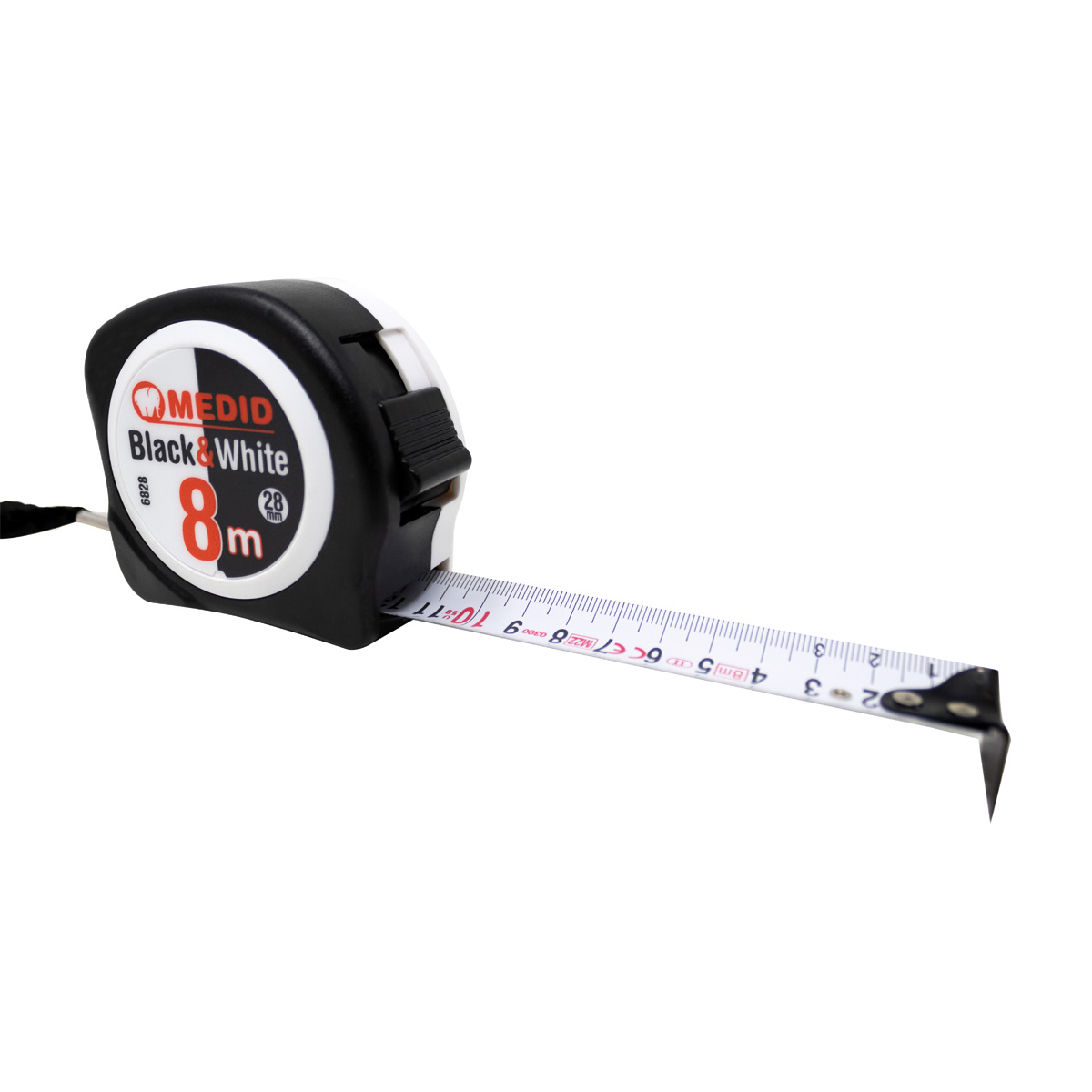 Flexómetro MEDID Black &amp; White 8 m x 28 mm- ref 6828