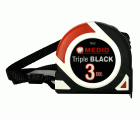 Flexómetro Triple Black Fondo negro impreso en blanco