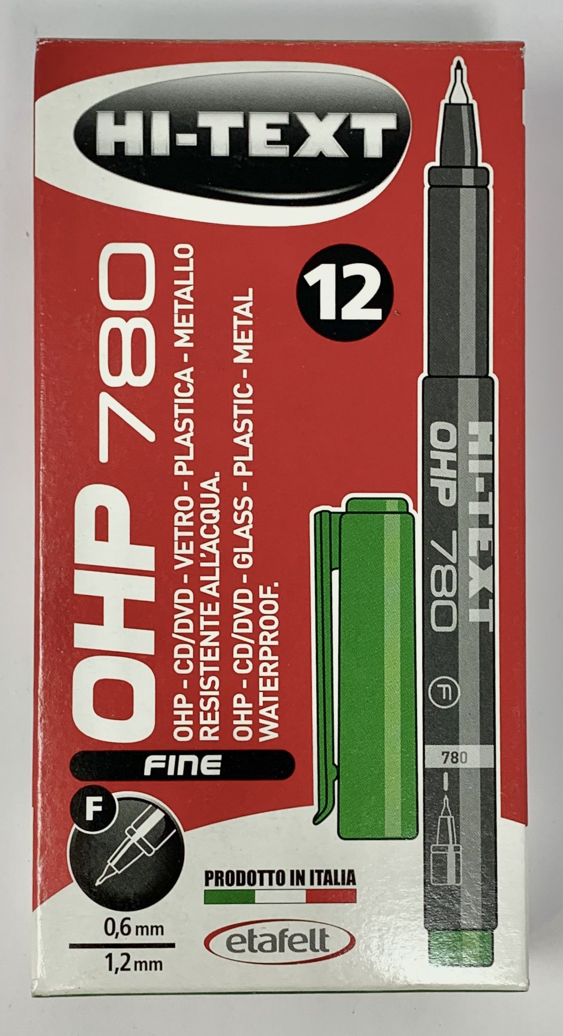 Rotulador tinta indeleble de secado rápido de color verde punta de 1 mm - ref.723