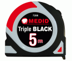 Flexómetro 5 m Triple Black Fondo negro impreso en blanco - ref.7255