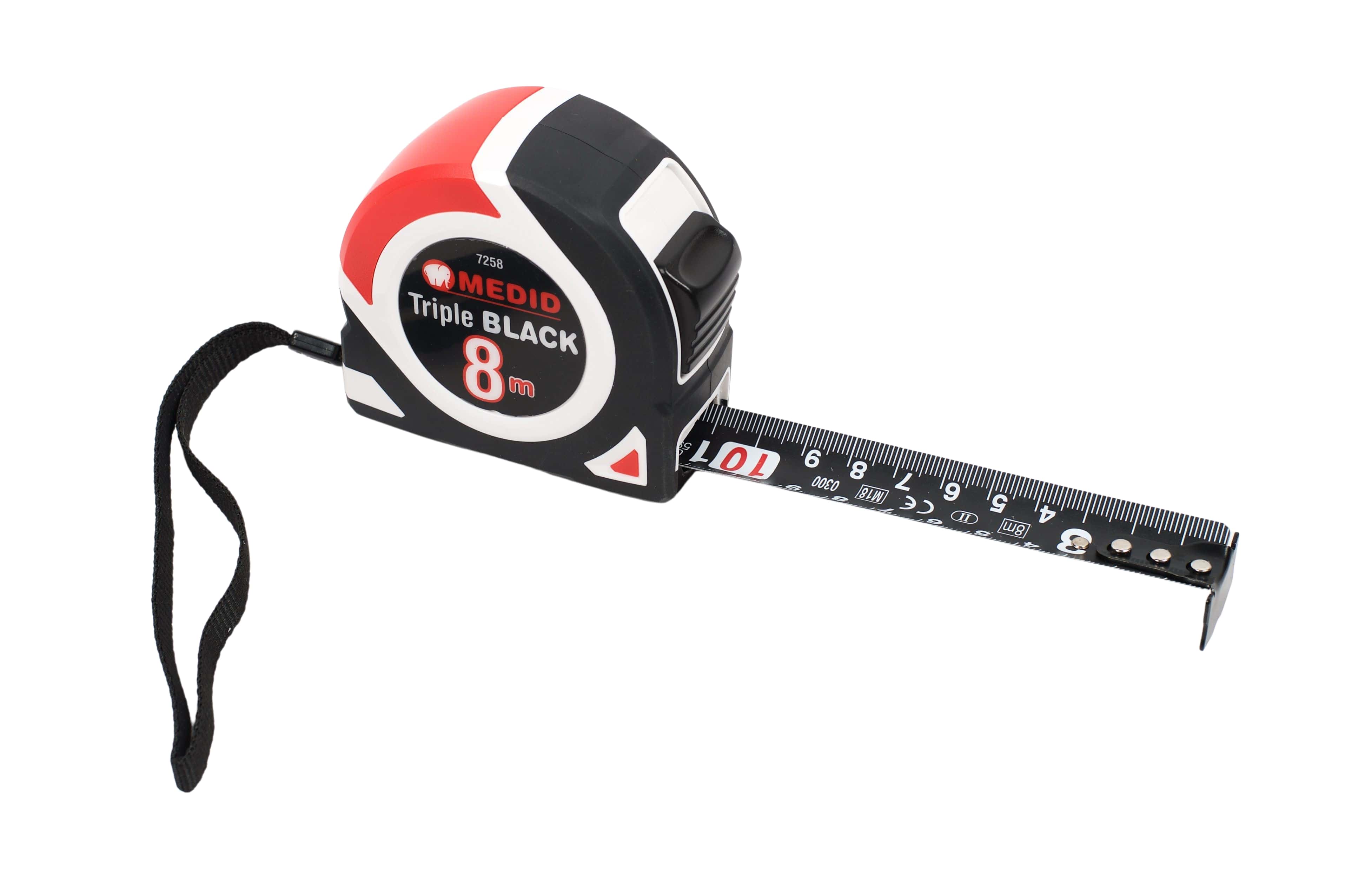 Flexómetro MEDID Triple BLACK 8 m x 25 mm Ref 7258