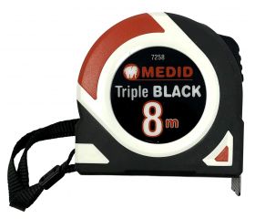 Flexómetro MEDID Triple BLACK 8 m x 25 mm Ref 7258