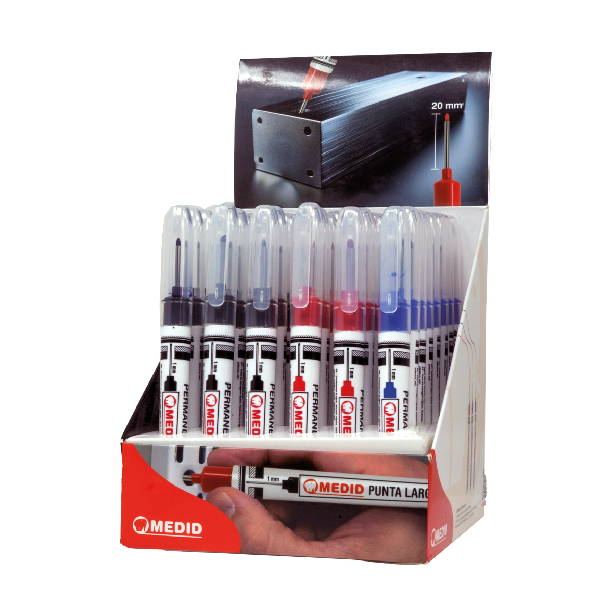 Expositor 48 marcadores punta larga MEDID – Surtido mixto