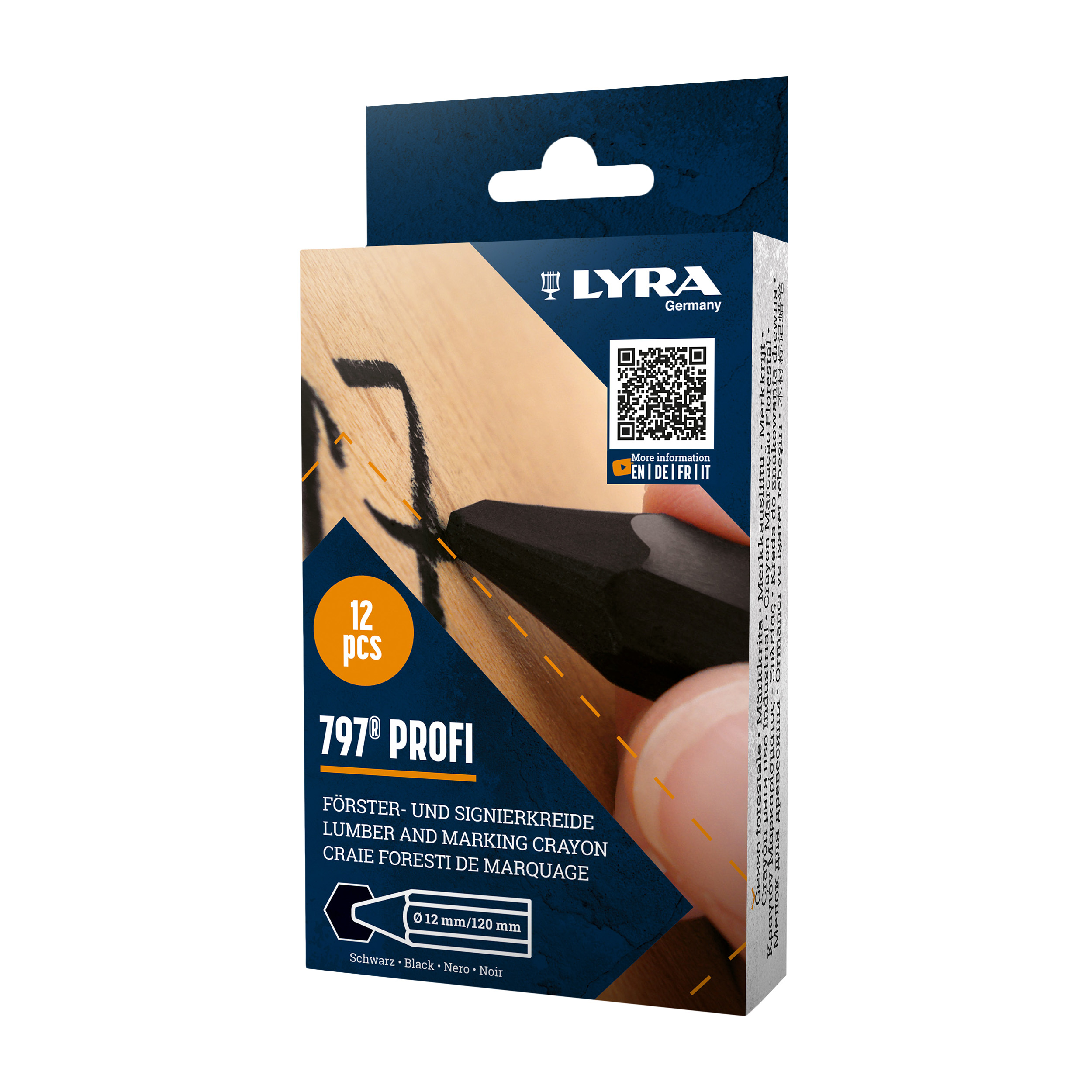 Tiza profesional base óleo de color negro - ref 7973