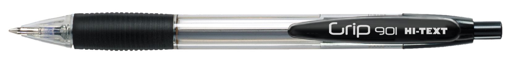 Bolígrafo retráctil de color negro. Empuñadura de goma antideslizante.  Caja de 12 unidades - ref.863