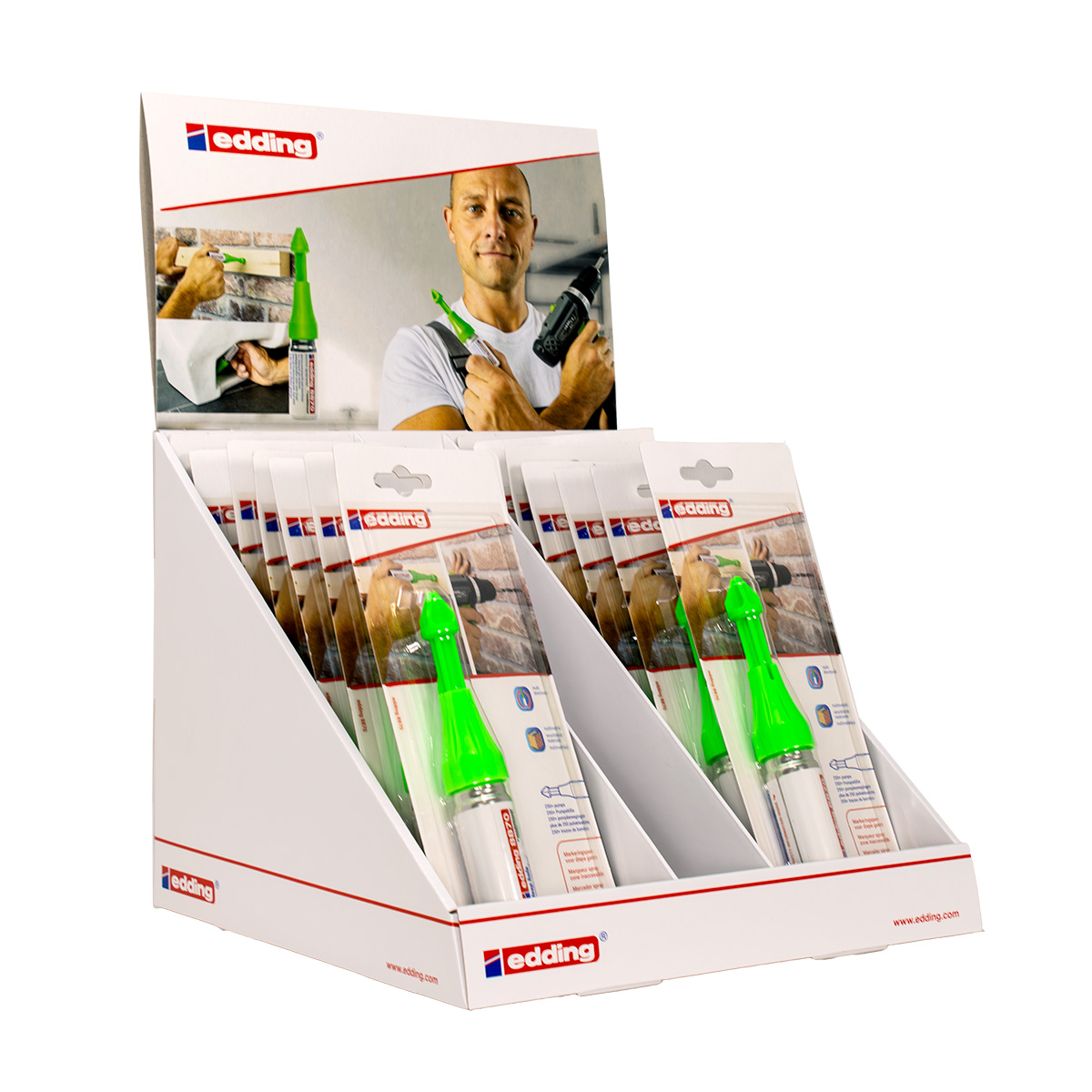 Expositor marcador pulverizador para bricolaje