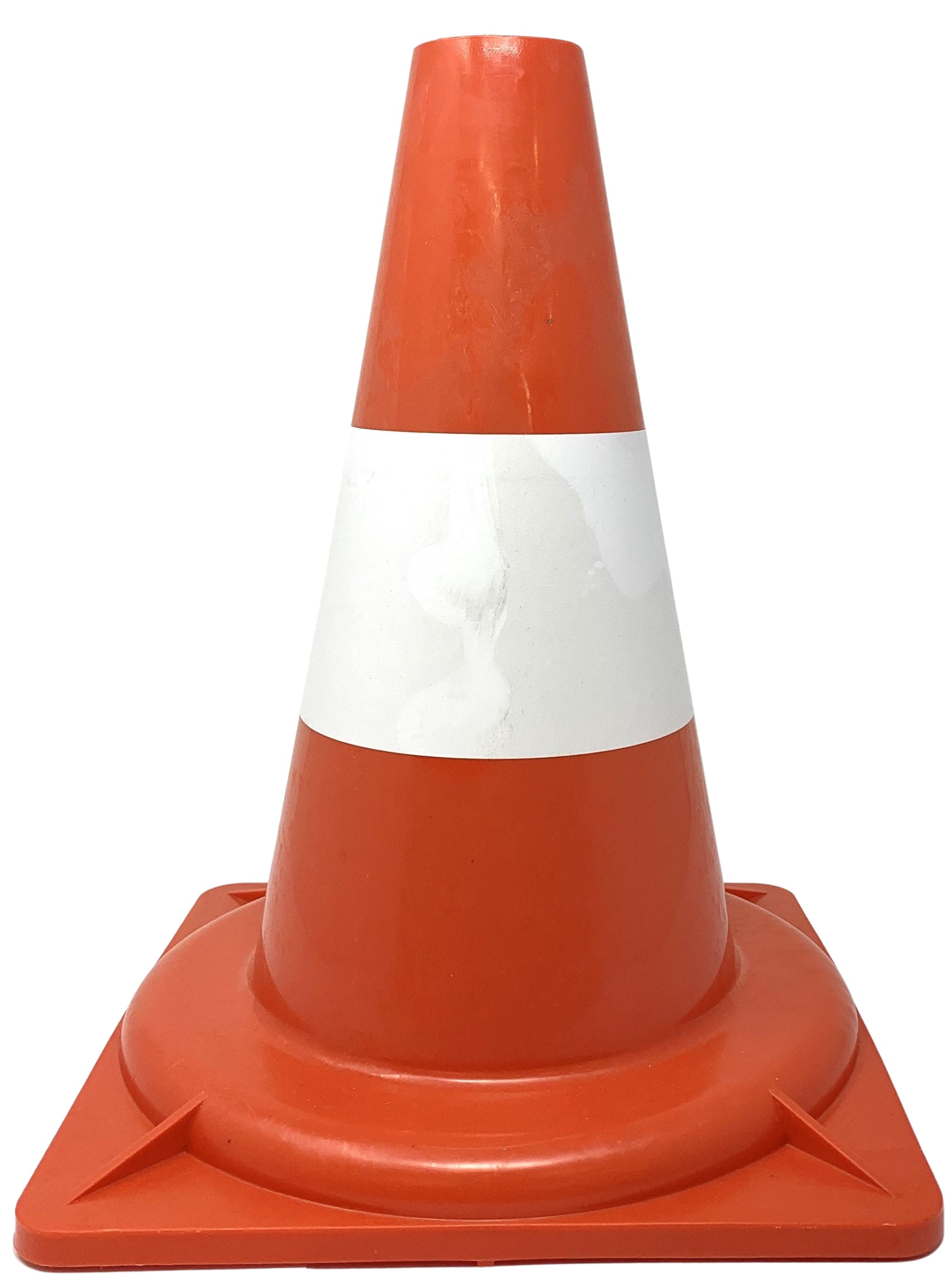 Cono plástico Polietileno rígido 30 cm franjas de color blanco 1