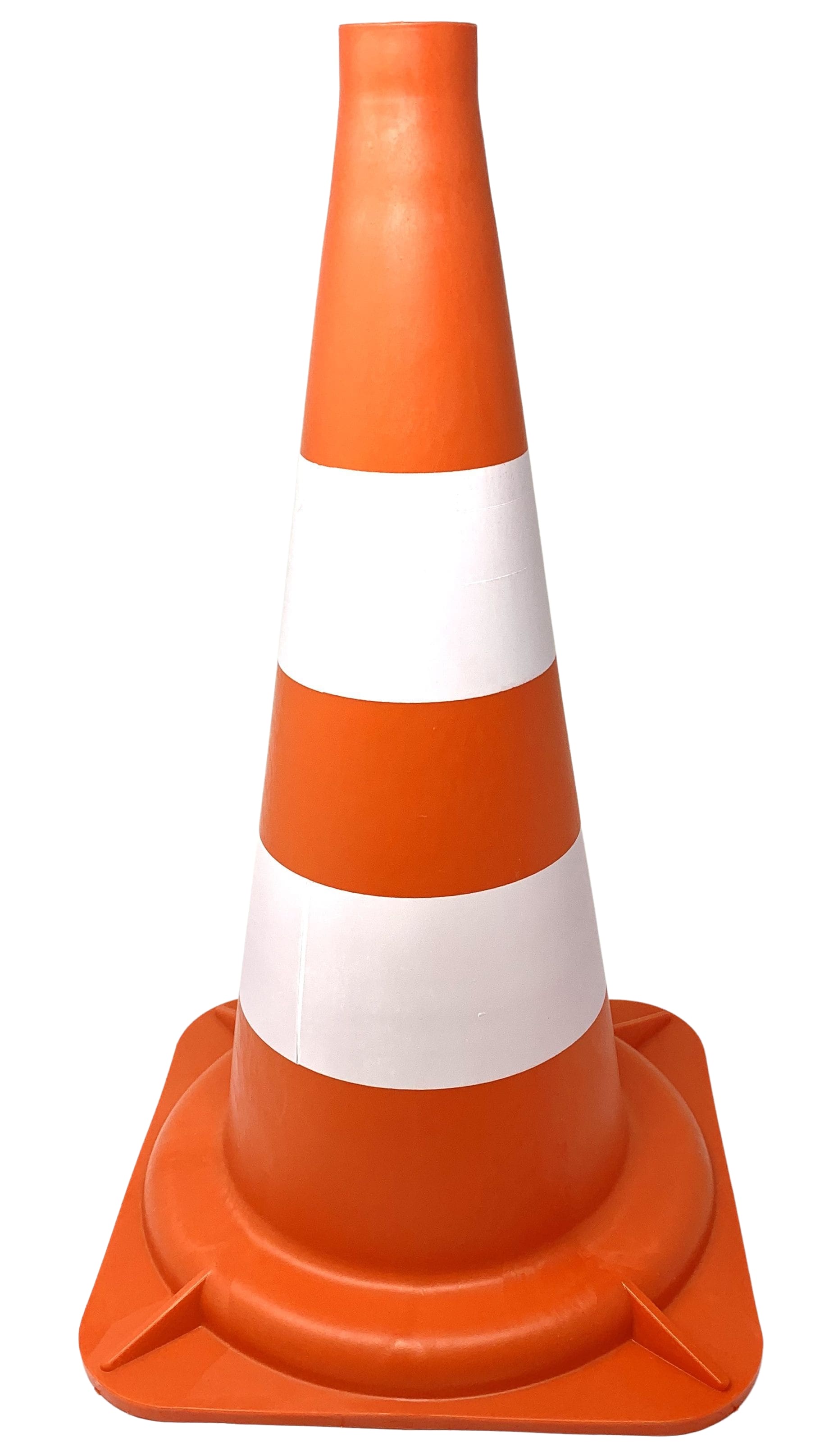 Cono plástico Polietileno rígido 52 cm franjas blanco 2