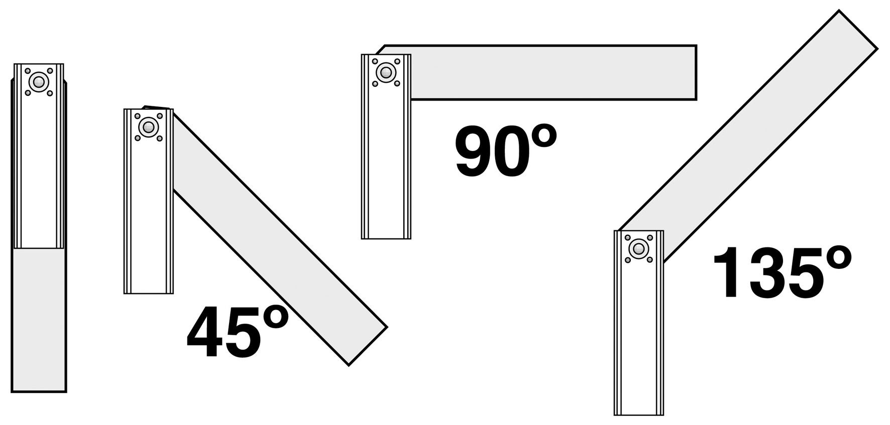 Escuadra de aluminio ajustable 45º 90º 135º 300 mm - ref.930