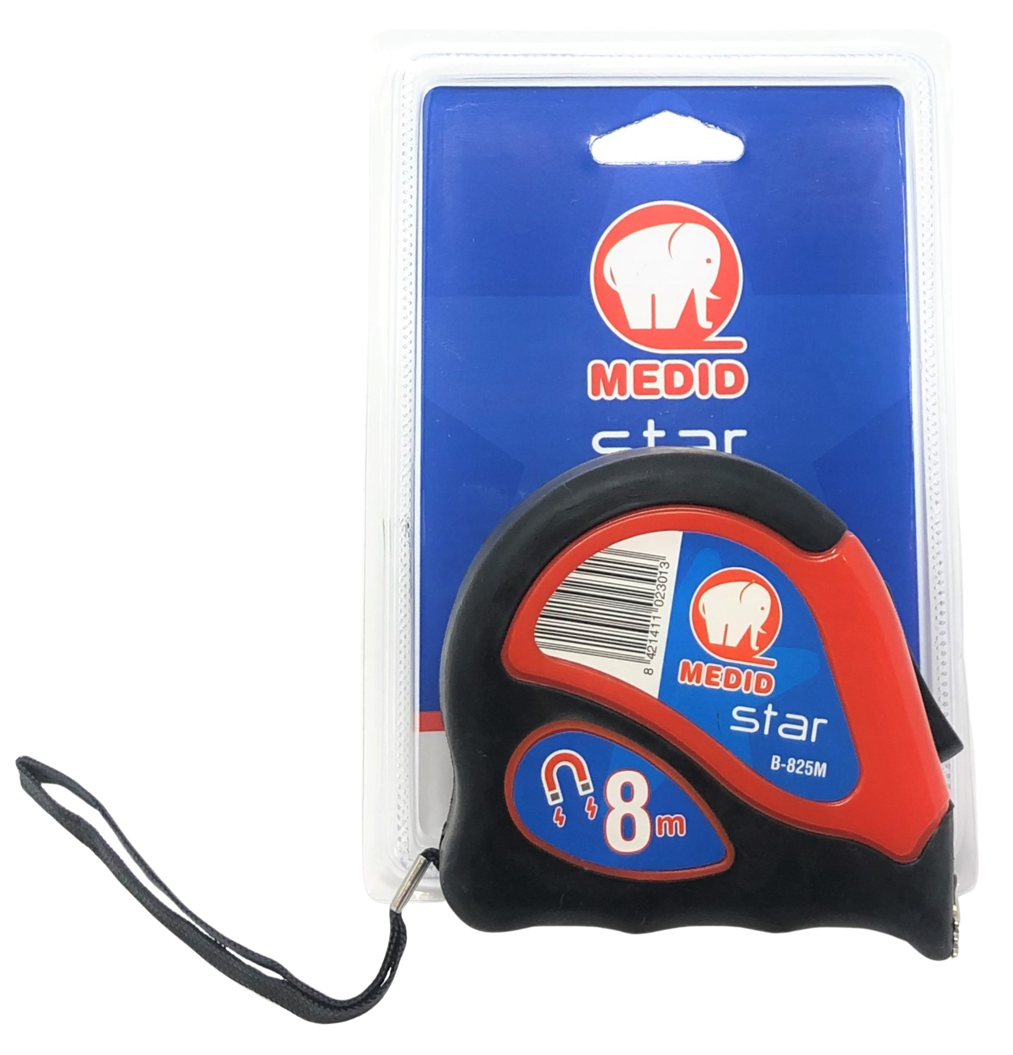 Flexómetro bimaterial 8 m x 25 mm MAGNÉTICO - ref.B825M