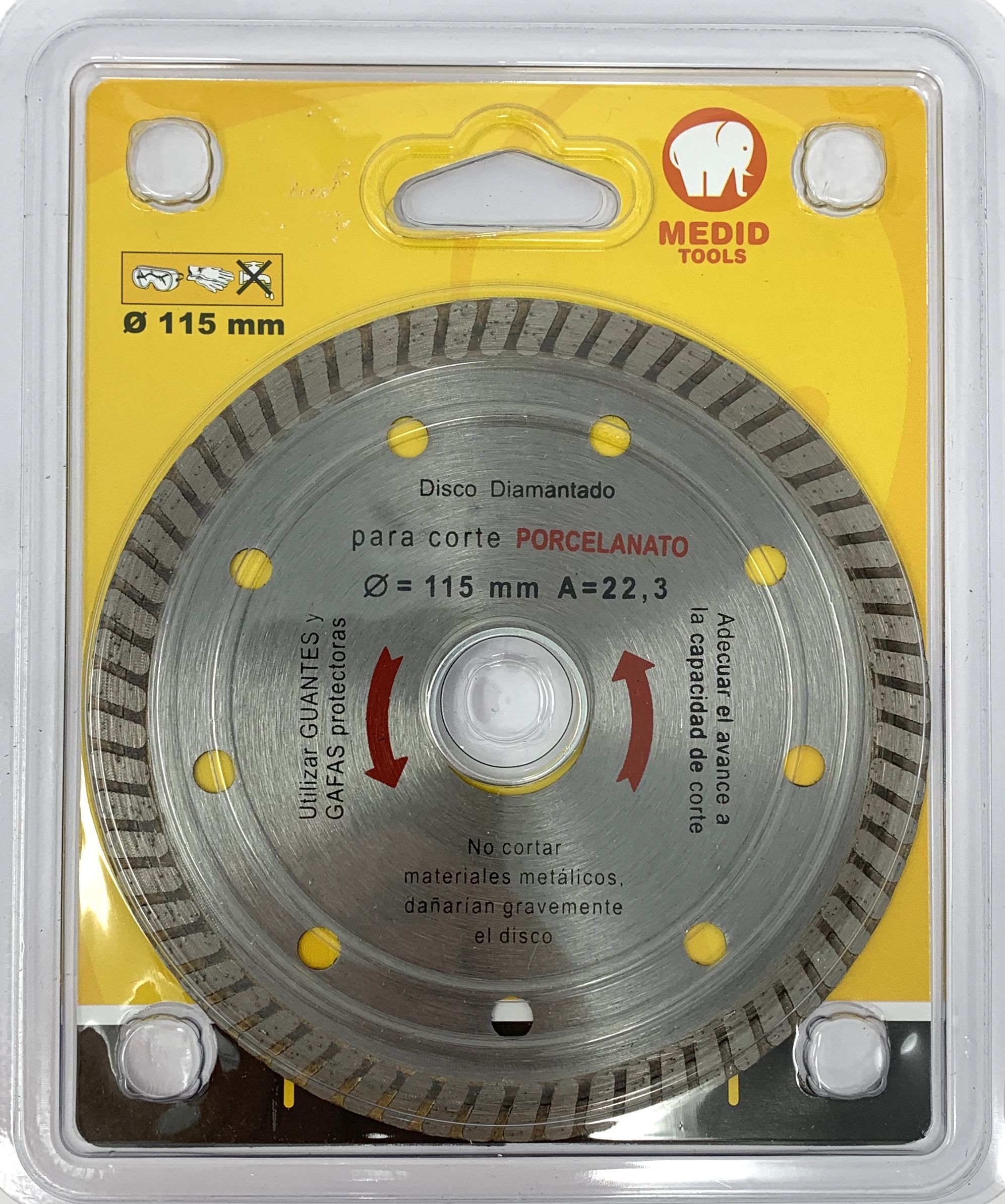 Disco para corte de cerámica y porcelanato diámetro 115 mm