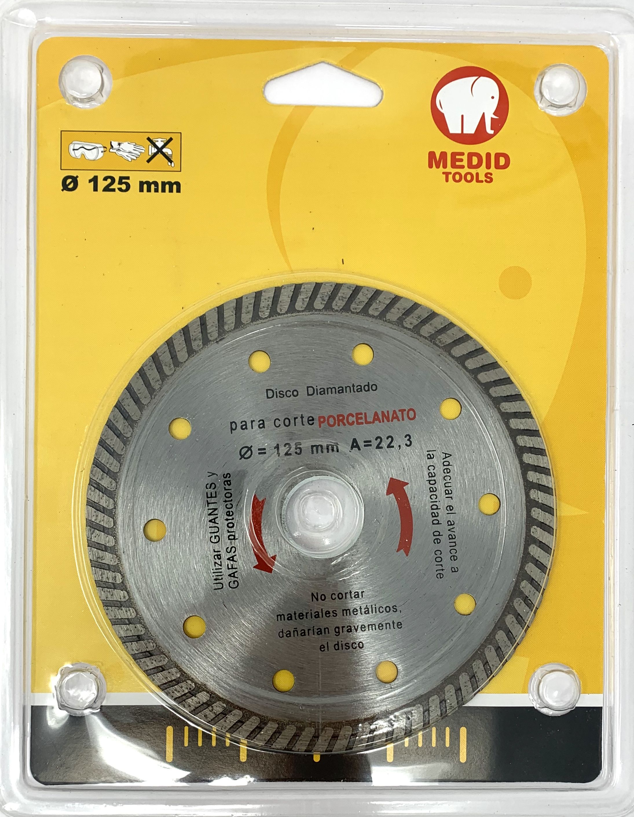 Disco para corte de cerámica y porcelanato diámetro 125 mm