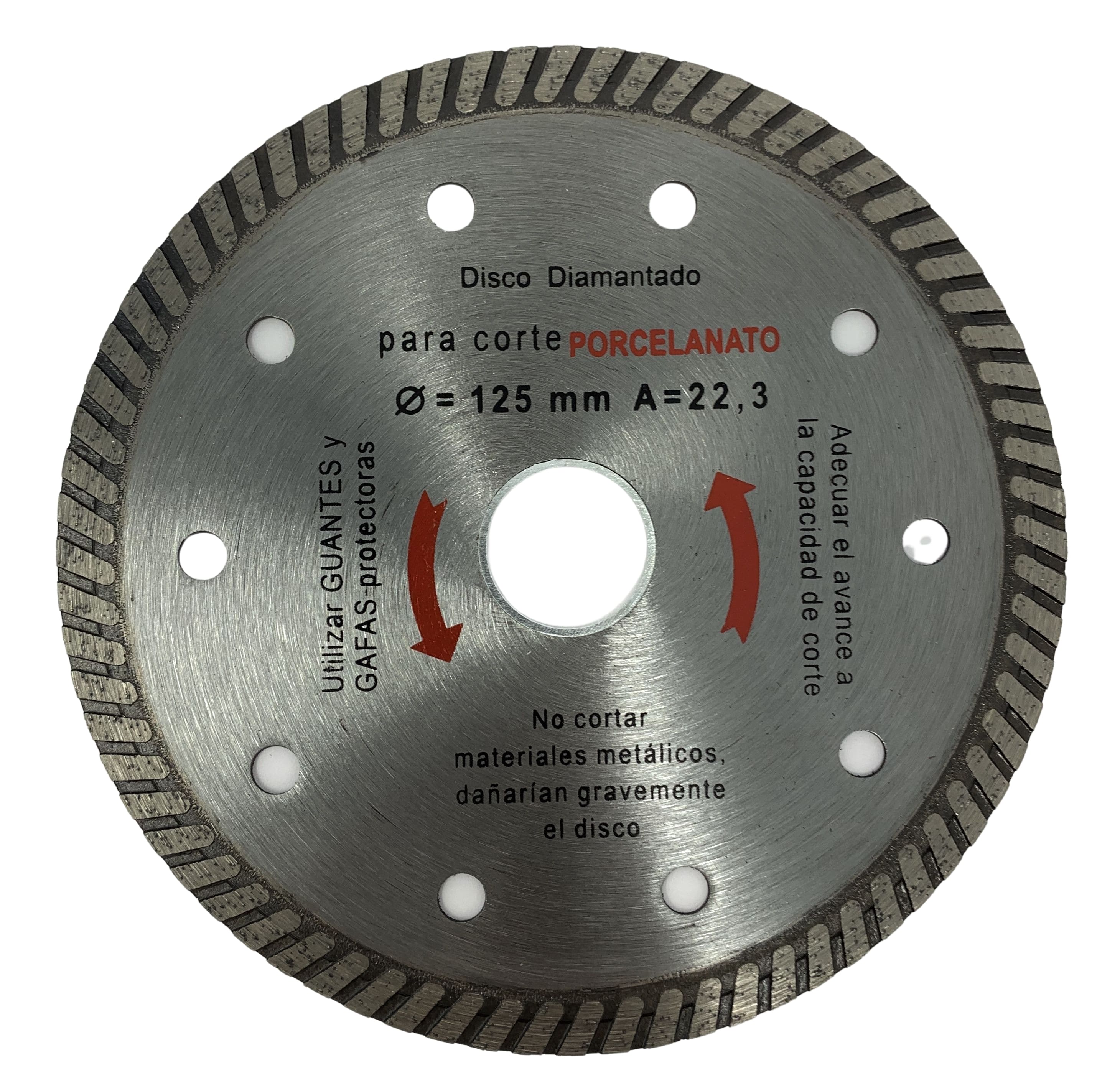 Disco para corte de cerámica y porcelanato diámetro 125 mm