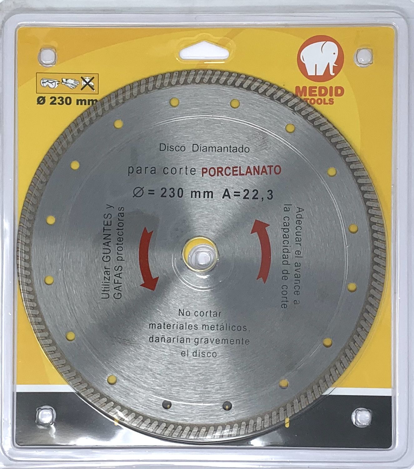 Disco para corte de cerámica y porcelanato diámetro 230 mm