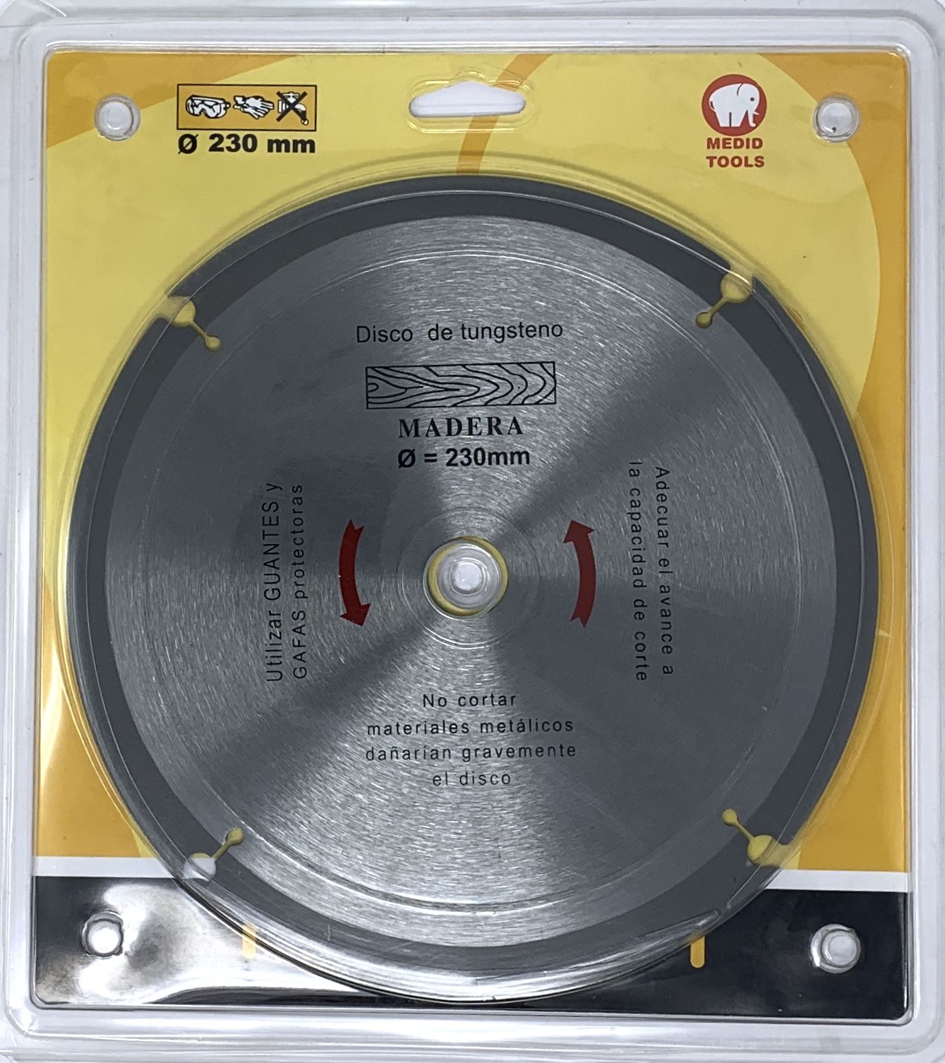 Disco tungsteno para corte madera diámetro 230 mm