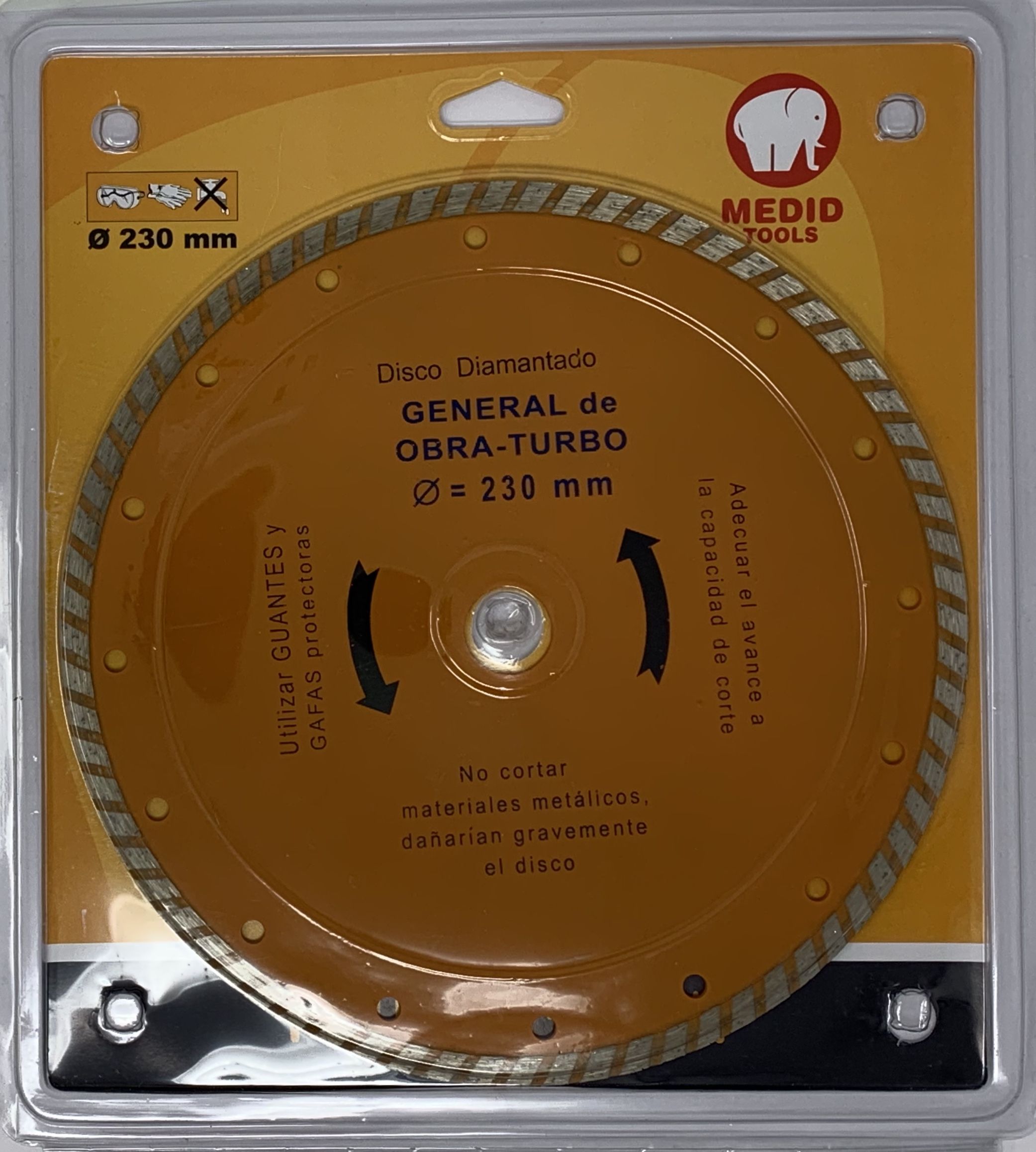 Disco turbo general de obra diámetro 230 mm