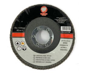 Disco láminas desbaste acero/madera diámetro 115 mm grano 60