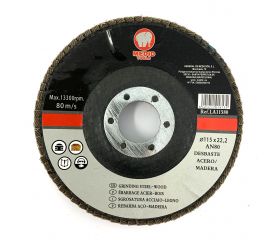 Disco láminas desbaste acero/madera diámetro 115 mm grano 80