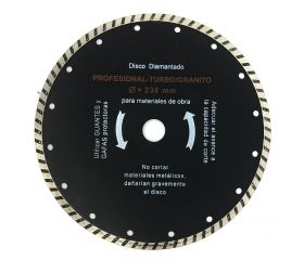 Disco turbo profesional para granito diámetro 230 mm