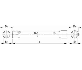 Llave de tubo de dos bocas 6 × 6 | 055011-055251