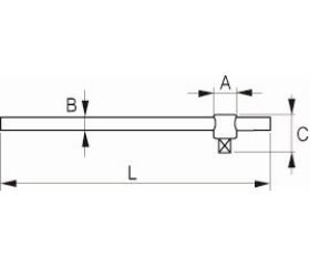 Mangos corredizos en T con cuadrado de 1