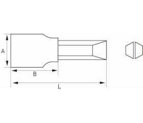 Vaso con punta ranurado de 1/4