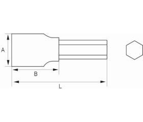 Vaso con punta hexagonal de 1/2