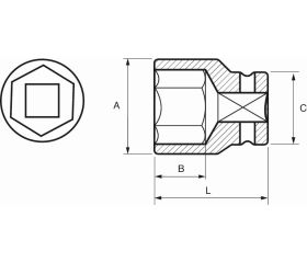Vaso hexagonal de 1/2
