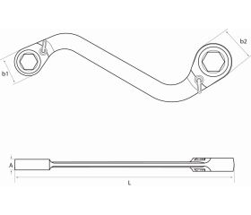 Llaves dobles de estrella plana a carraca de tipo S con acabado cromado | 1320SRM