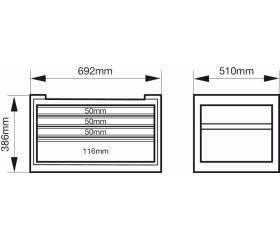 Cofres con 4 cajones para el carro HUB del almacenamiento E72 de 26