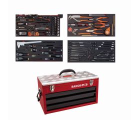 Composición de herramientas para aviación en caja de herramientas metálica: 152 piezas | 1483KHD3RB-FF2