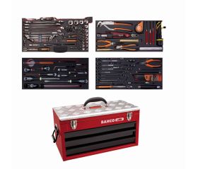 Composición de herramientas para aviación en caja de herramientas metálica: 137 piezas | 1483KHD3RB-FF5