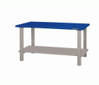 Banco de trabajo "heavy duty" con encimera de acero, bandeja en la parte inferior y 4&nbsp;patas (1800&nbsp;mm) | 1495WB18TSBT